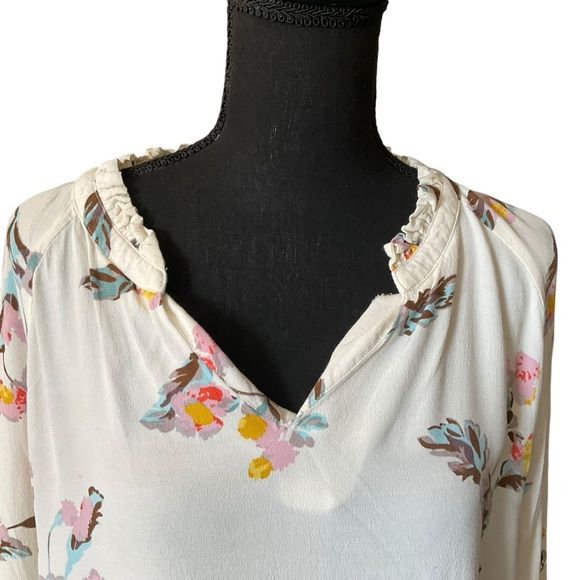 Joules Cream Relaxed Bib Collar Blouse - Picture 2 of 9